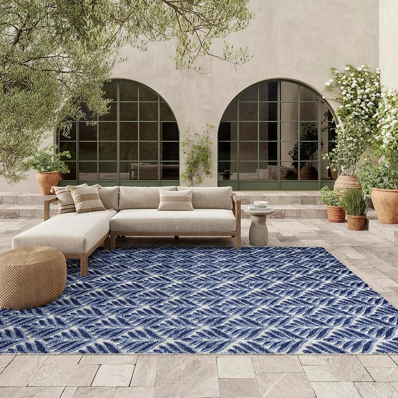 Alfombra azul 7x10ft fácil de limpiar dormitorio sala