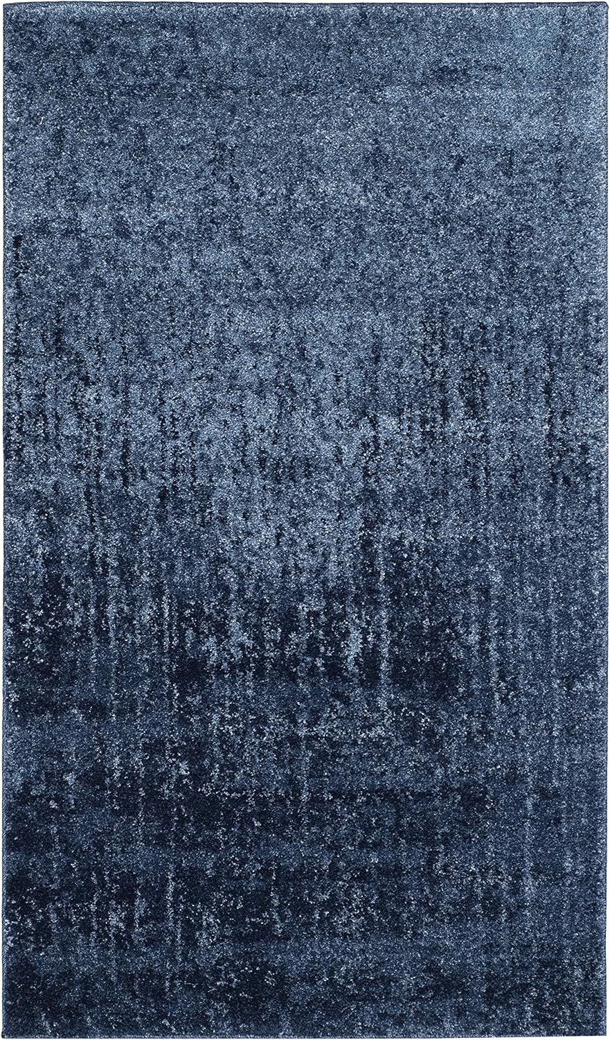 Alfombra decorativa 4x6ft diseño abstracto moderno azul