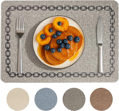 Set 4 manteles antideslizantes 17x12pulg impermeables