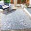 Alfombra lavable Courtyard 3ft cuadrada marfil y azul