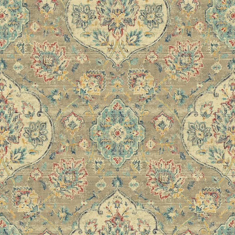 Papel tapiz autoadhesivo inspirado en alfombras gris pardo