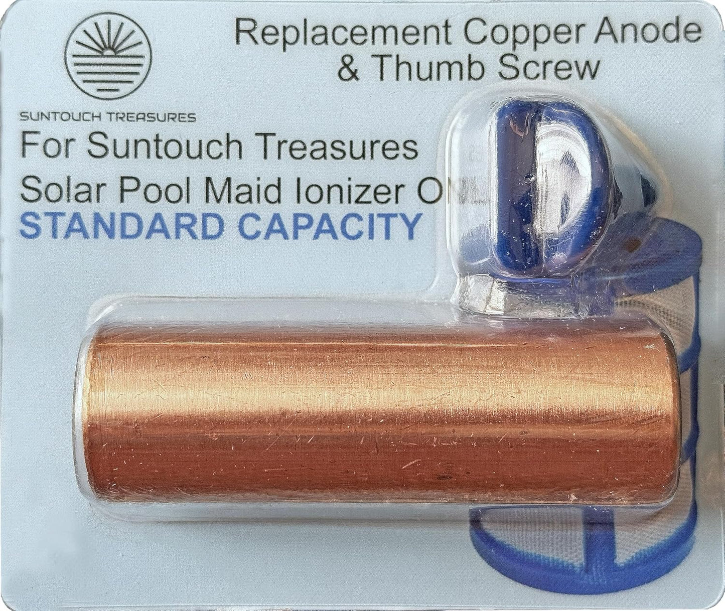 Ánodo cobre repuesto sistema mineral criada piscina solar