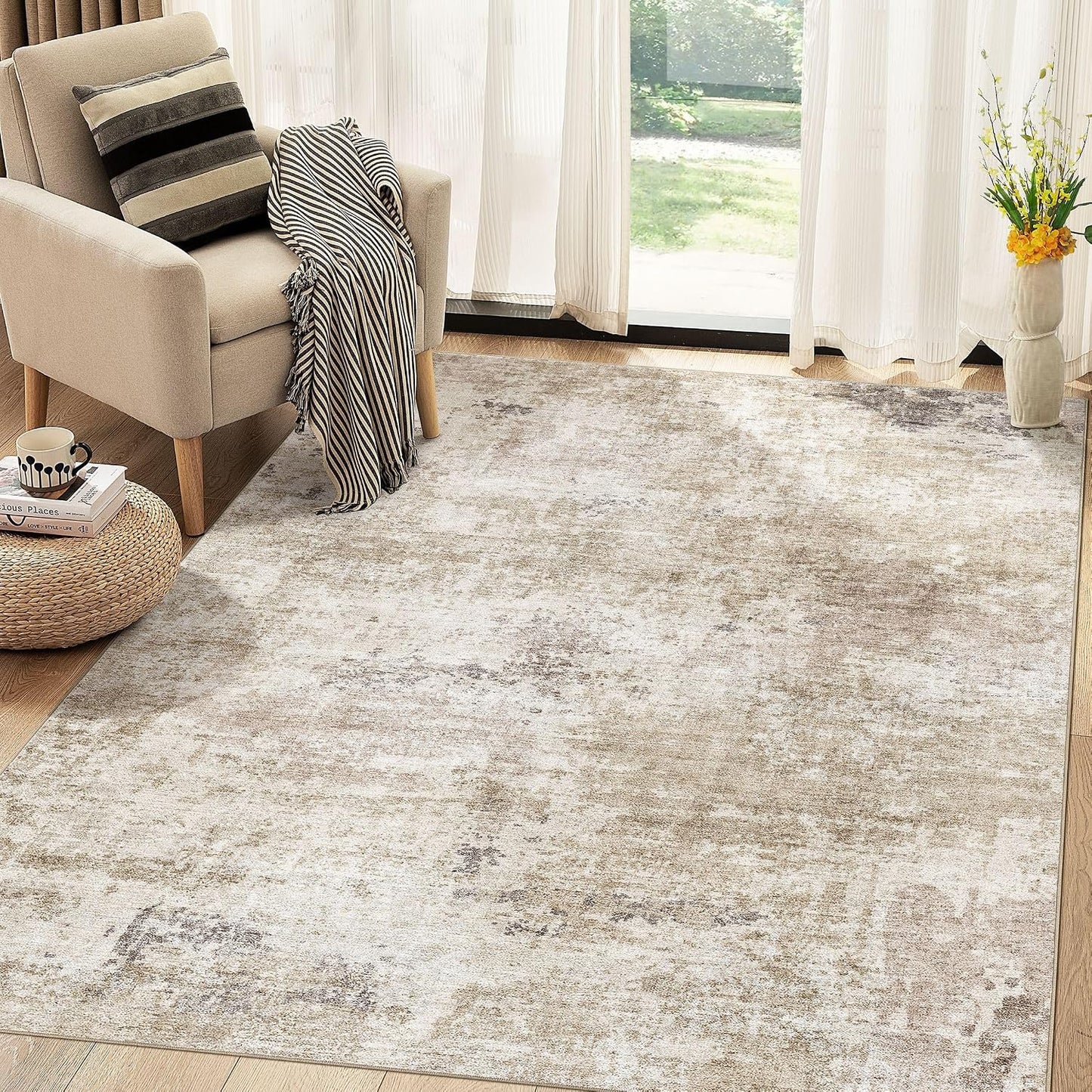 Alfombra lavable 6x9ft para sala dormitorio comedor oficina