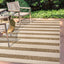 Alfombra rayas anchas 8x10ft beige/marrón para patio