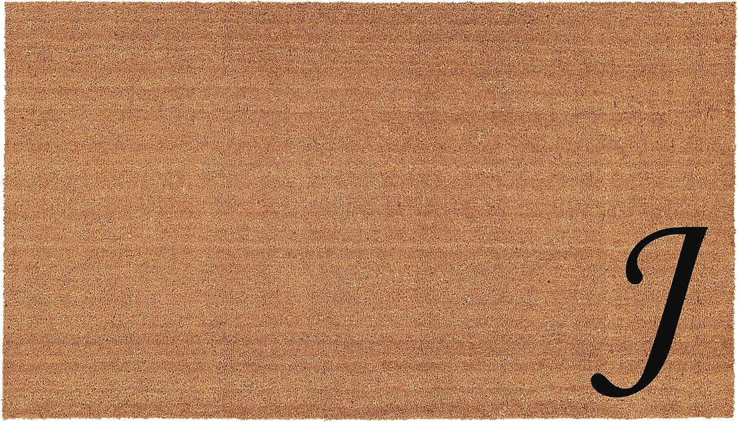 Felpudo con monograma J negro/natural 24x36pulg