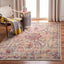 Alfombra decorativa 3x5ft diseño bohemio marfil y rojo