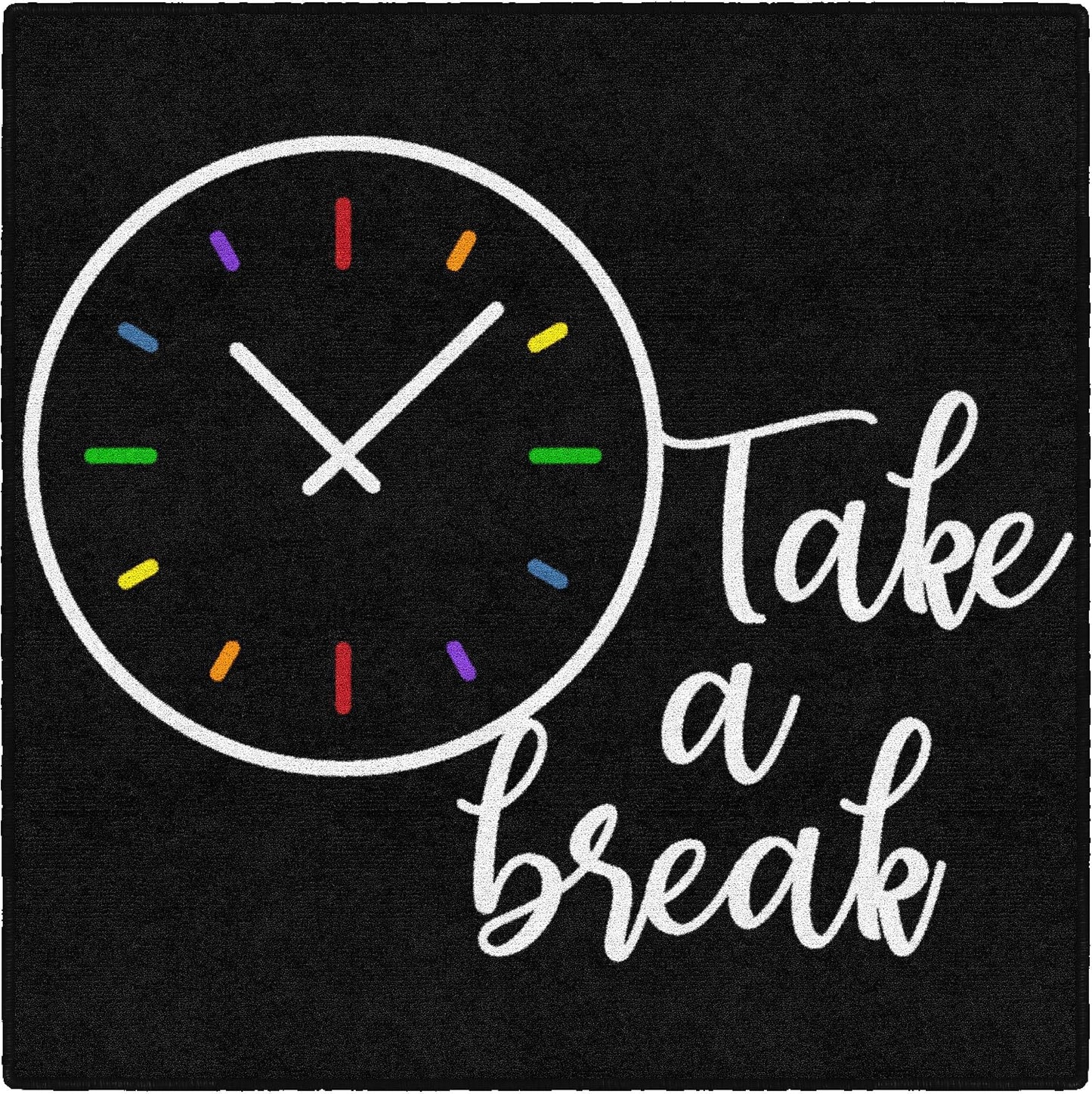 Tapete infantil con reloj 30x30" color negro