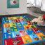 Alfombra antiderrap educativa con símbolos 5x7ft multicolor