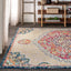 Tapete bohemio 4x6 color crema/naranja