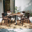 Set 4 sillas ratán apilables para interior/exterior marrón