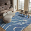 Alfombra Shag 5'3x7'6 azul claro/crema sala dormitorio