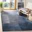 Alfombra moderna sala comedor dormitorio 6'7"x9' azul