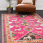 Alfombra área abstracta 9x12ft rosa/beige