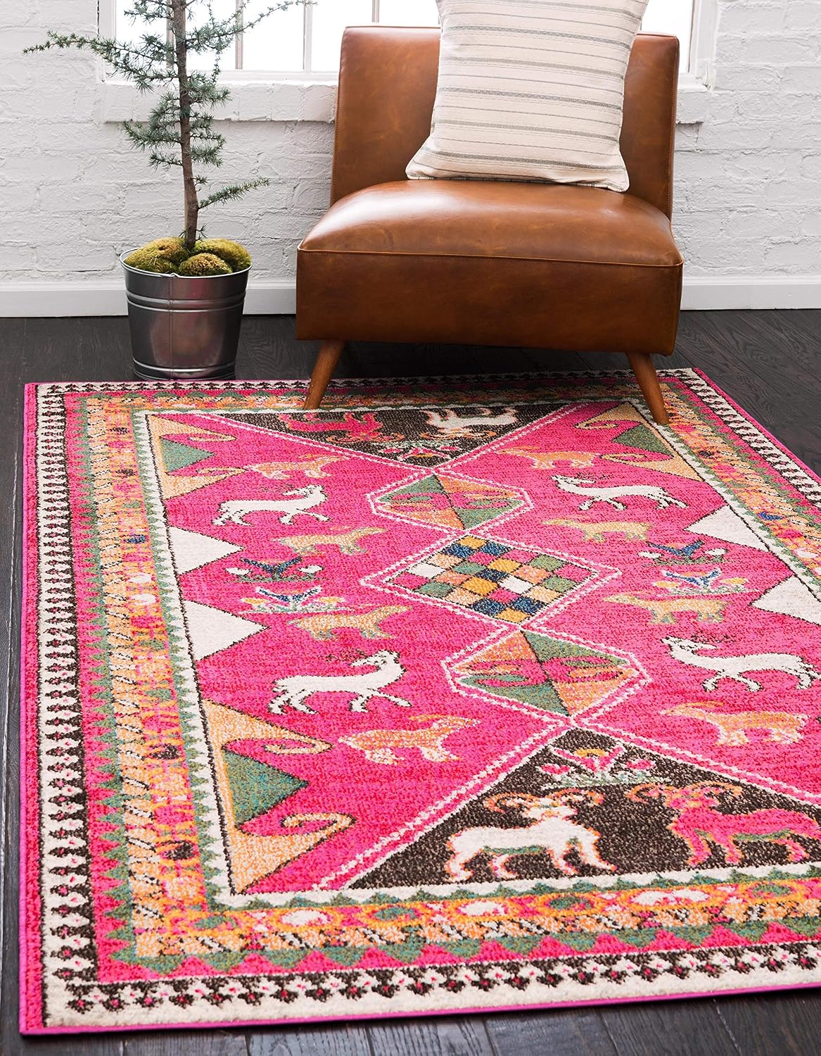 Alfombra área abstracta 9x12ft rosa/beige