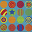 Alfombra infantil multicolor con círculos 7x12ft