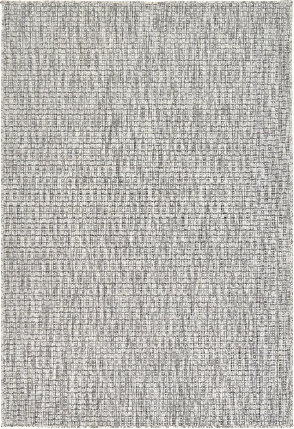 Alfombra área tejido plano gris claro marfil 4x6ft