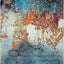 Alfombra sala 8x10ft diseño abstracto moderno azul y