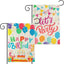 2 Banderas Jardín Feliz Cumpleaños Arpillera Doble Cara
