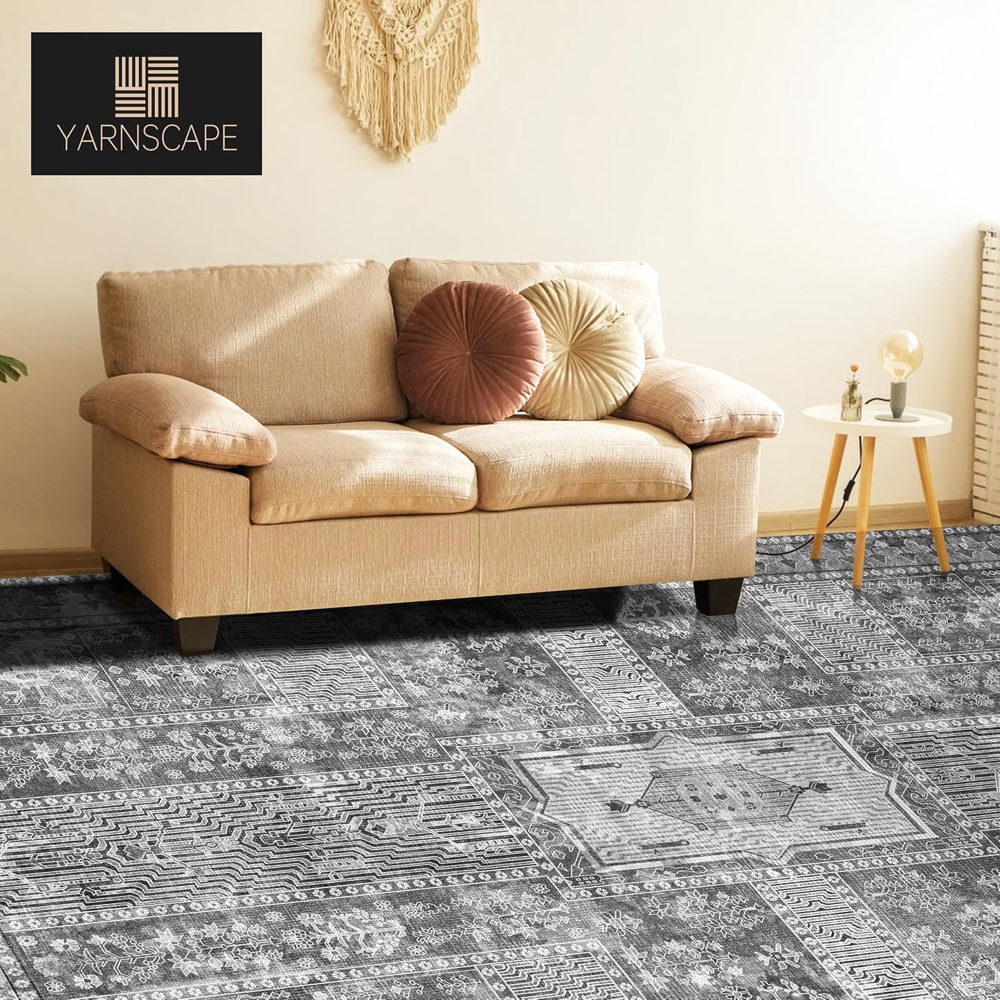 Alfombra vintage 3x5ft elegante plegable antideslizante