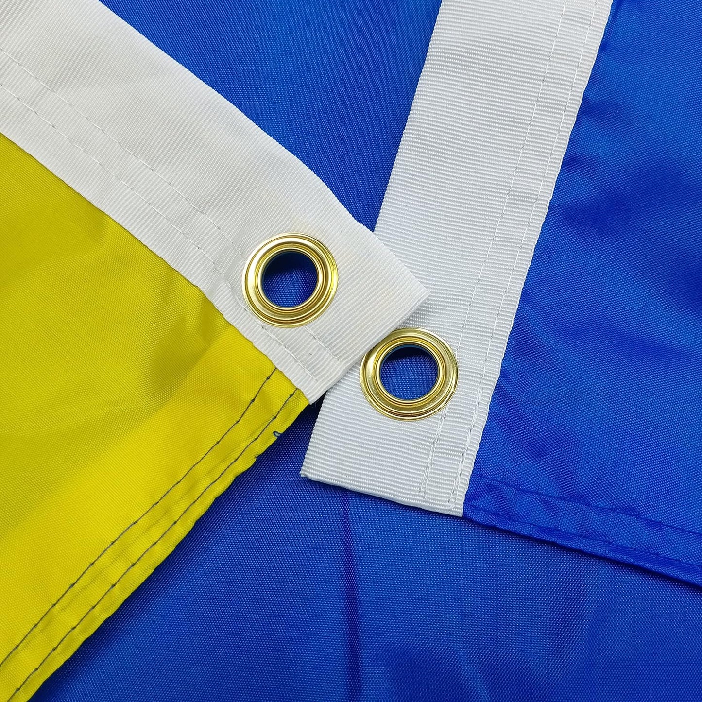 Bandera Ucrania doble cara 3x5 poliéster latón