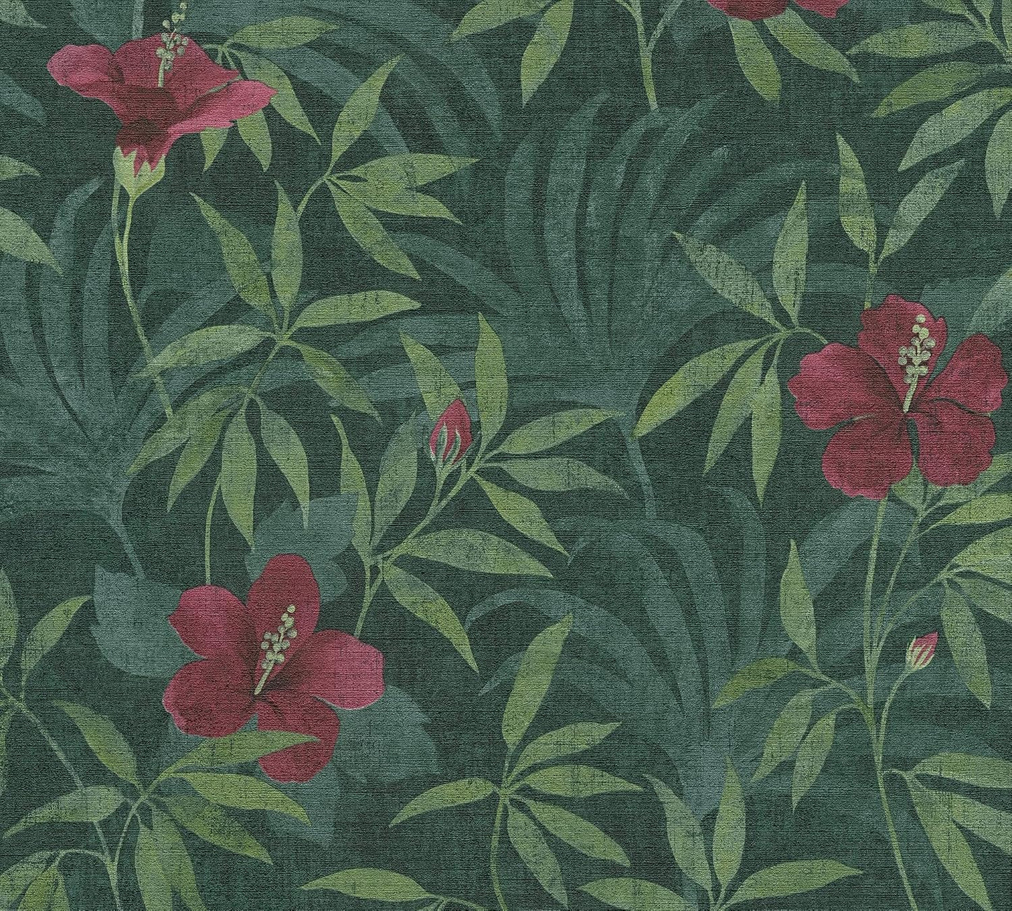 Papel pintado floral verde Malecón