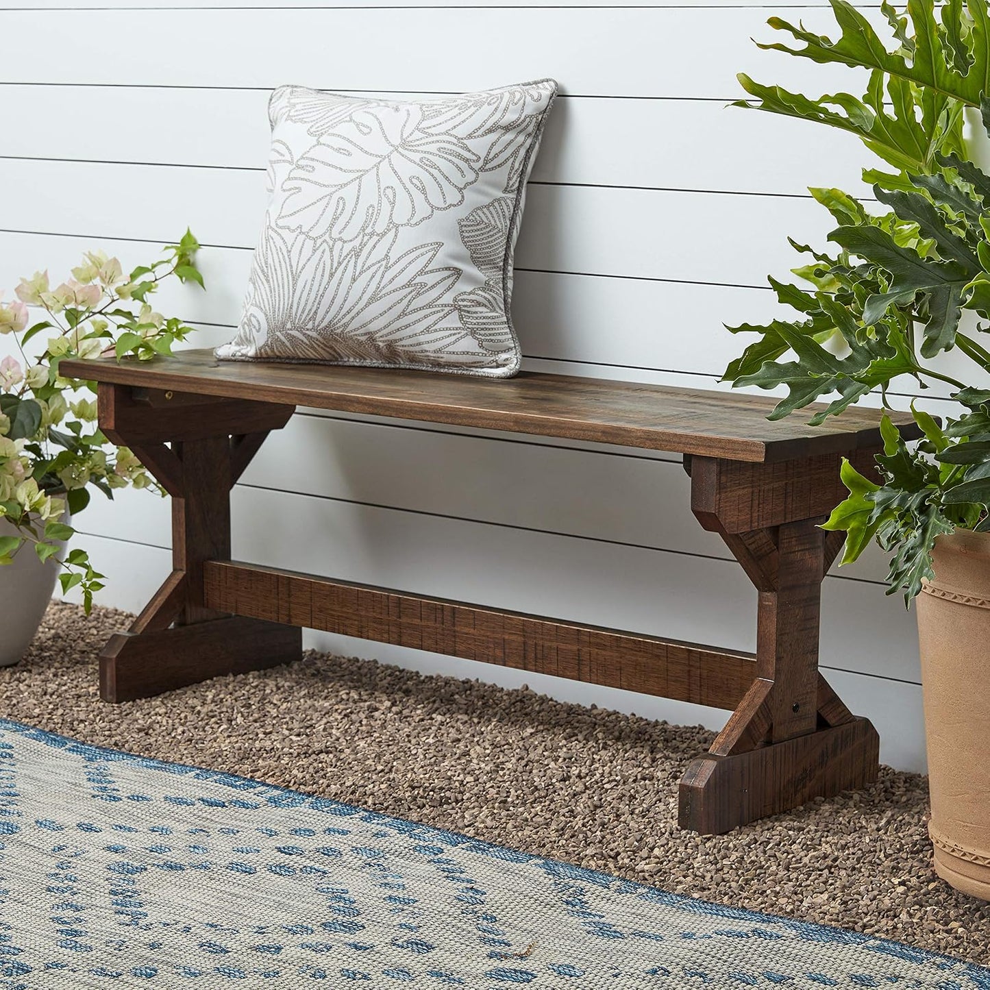 Banco madera meranti estilo granja 46pulg uso interior
