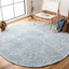 Alfombra redonda lana hecha a mano 7ft color marfil/azul