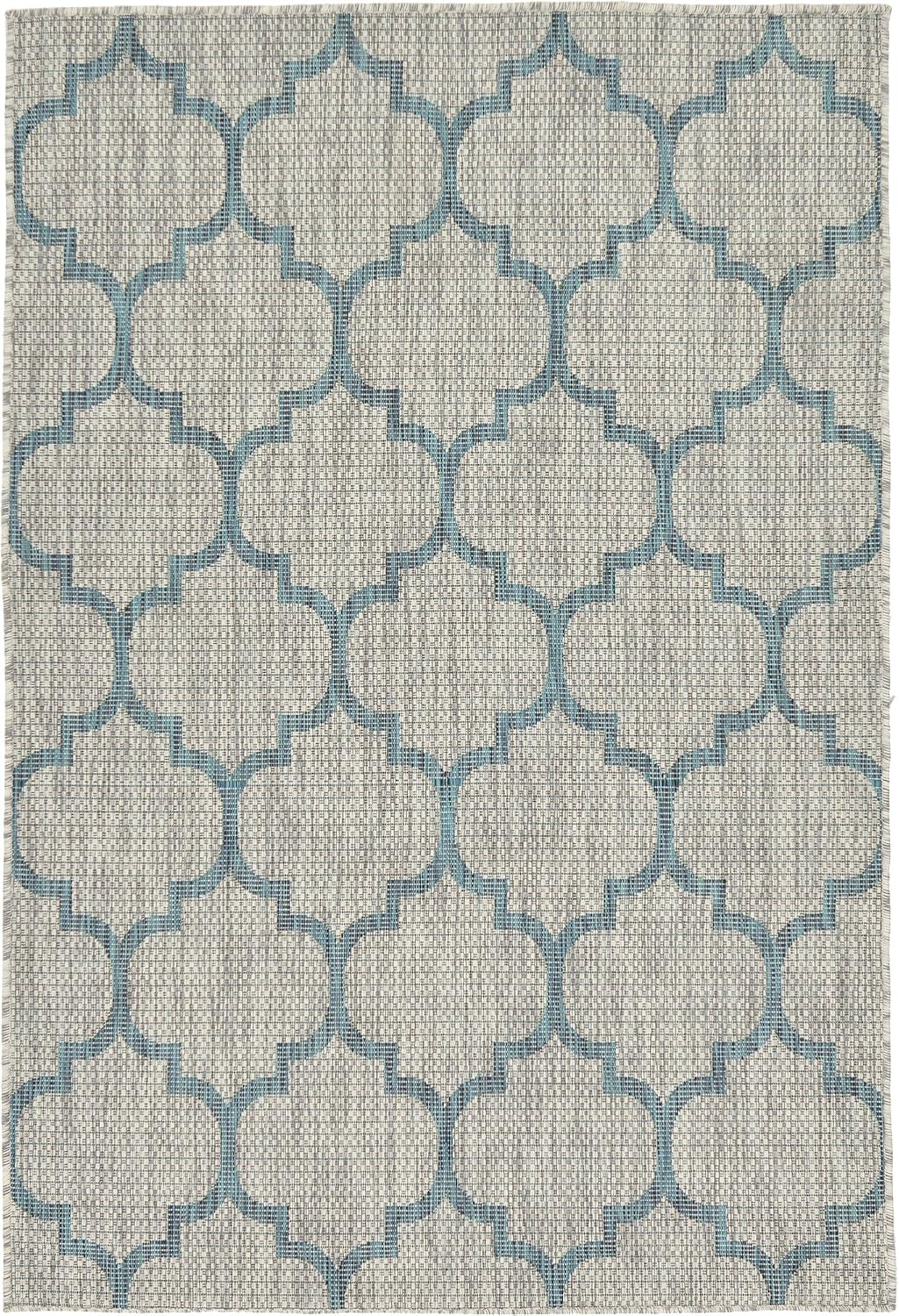 Alfombra área rectángulo 4x6ft gris/marfil