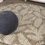 Alfombra redonda Nevis 5ft hojas palmera marrón beige