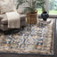 Alfombra tradicional oriental 4x6ft color azul rey/marfil