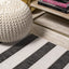 Tapete rayas anchas 2x10ft negro crema para patio exterior