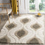 Alfombra área 5'3"x7'6" diseño Ogee color crema y humo