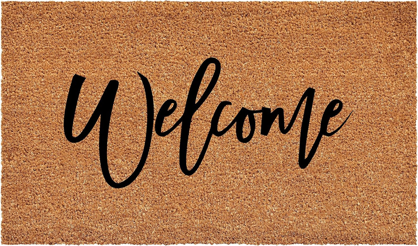Felpudo 30x48pulg con texto Welcome en cursiva