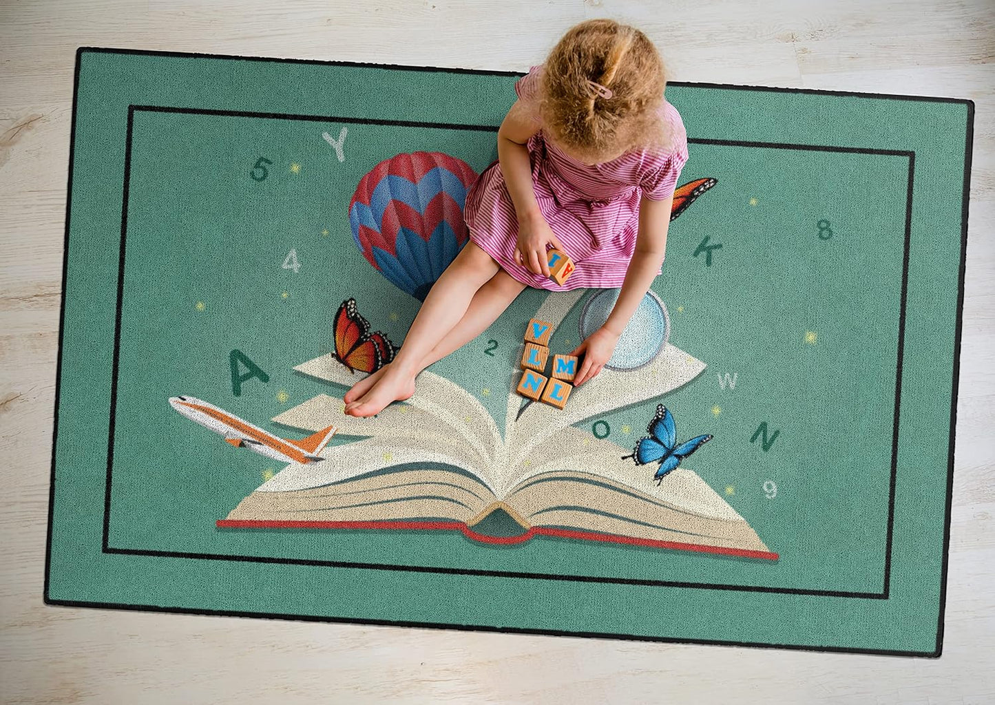 Alfombra educativa infantil 4x6ft dormitorio set