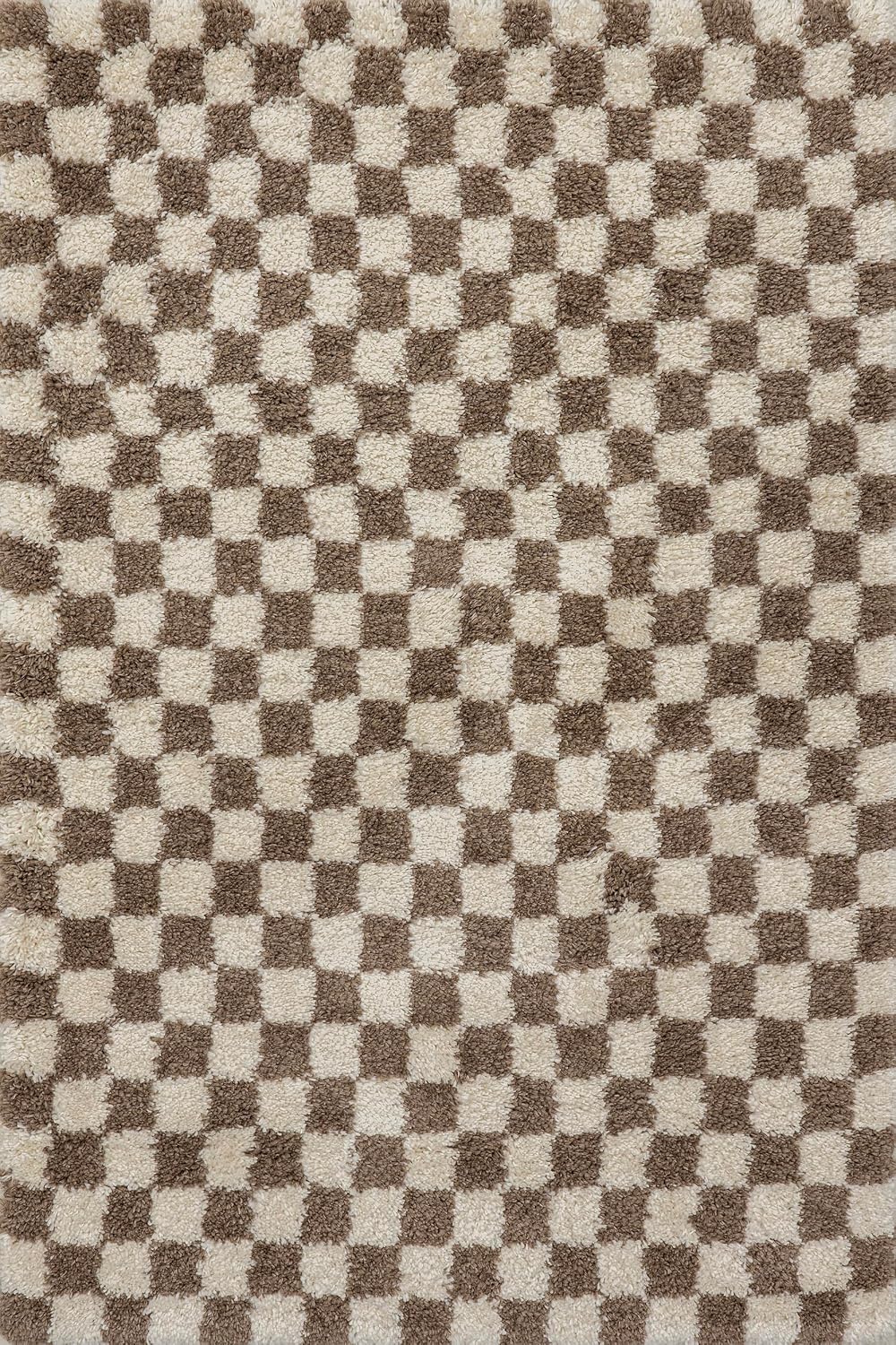 Alfombra cuadros beige/marrón 8x10x12ft resistente tráfico