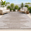 Alfombra geométrica rayas beige/marrón 5x8ft patio
