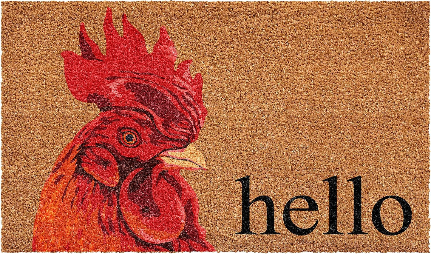 Felpudo de Gallo 17x29 Pulg para Entrada de Casa