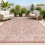 Alfombra bohemia texturizada 5x8ft color rojo/gris pardo