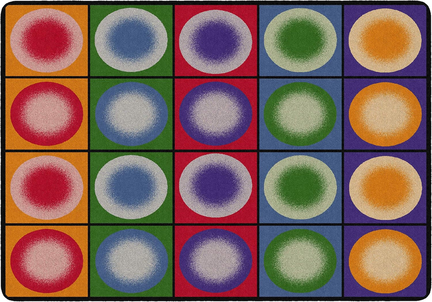 Tapete puntos colorido para sentarse