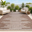 Alfombra geométrica rayas 5x8ft marrón patio