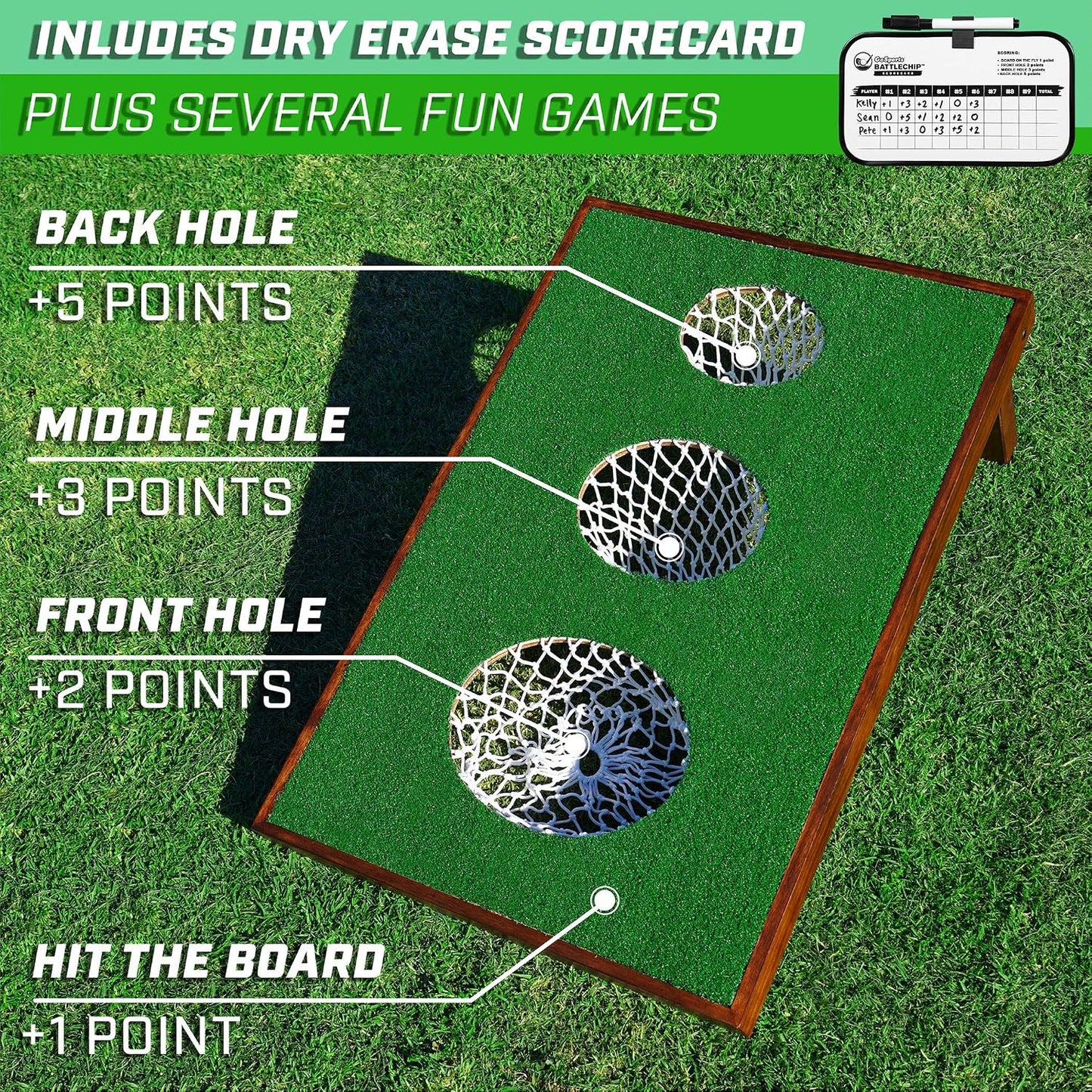 Set golf Battlechip 2 objetivos 3x2pulg 16 bolas espuma
