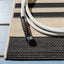 Alfombra cuadrada 2.7ft negro y hueso resistente patio