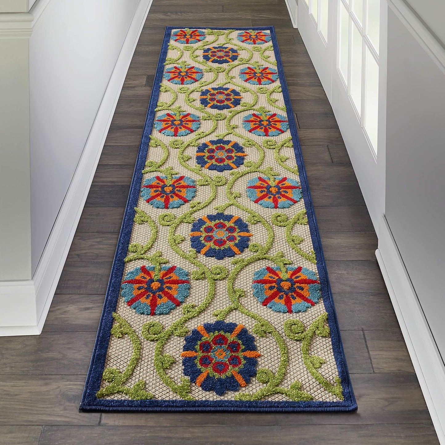 Alfombra multicolor 2'3"x8' para dormitorio sala comedor