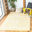 Alfombra decorativa 4x6ft lana hecha a mano amarillo marfil