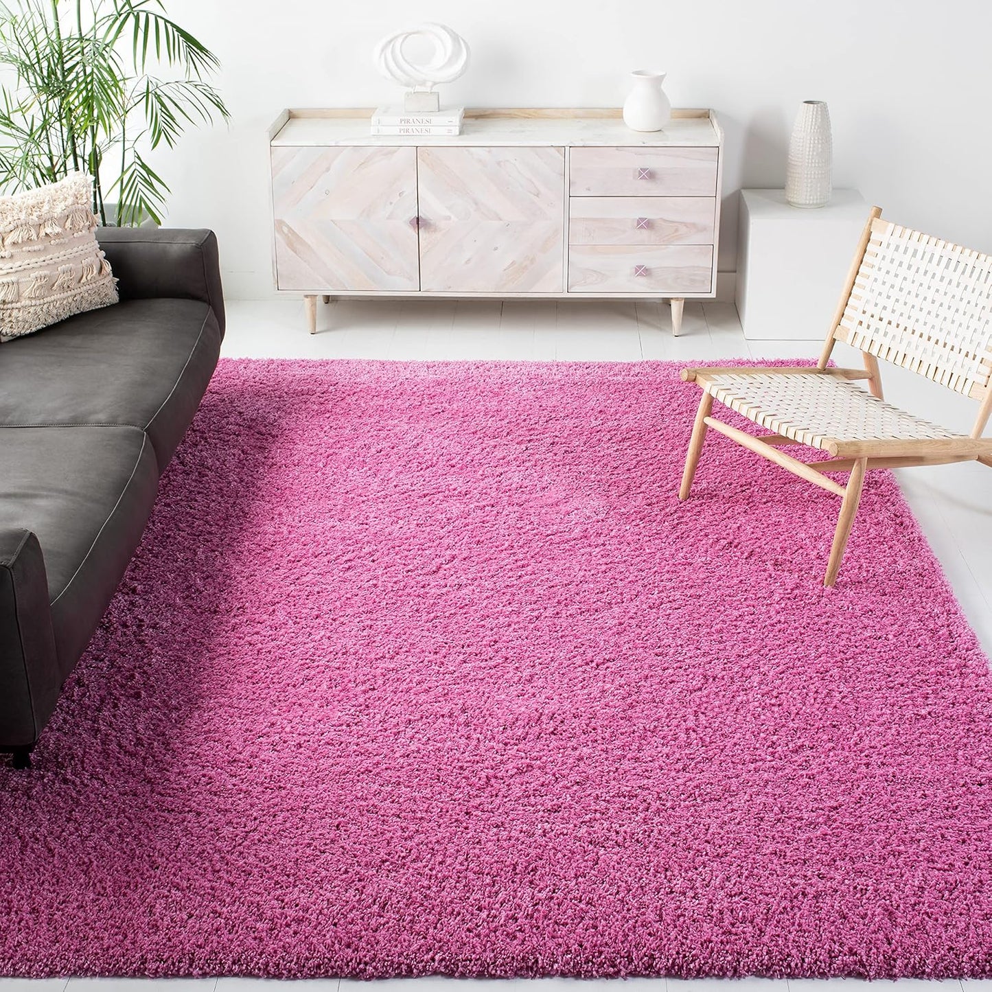 Alfombra 9x12ft color rosa 2pulg sala comedor
