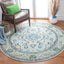 Alfombra decorativa redonda 3ft azul y marfil sala