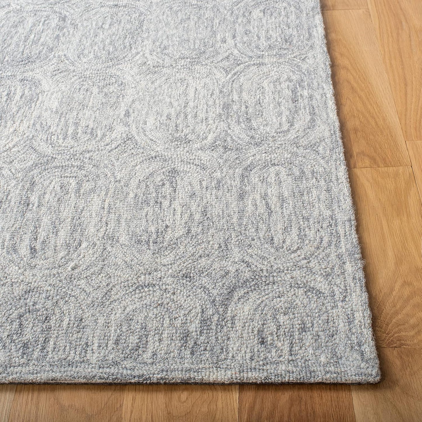 Alfombra decorativa lana hecha a mano 3x5ft gris