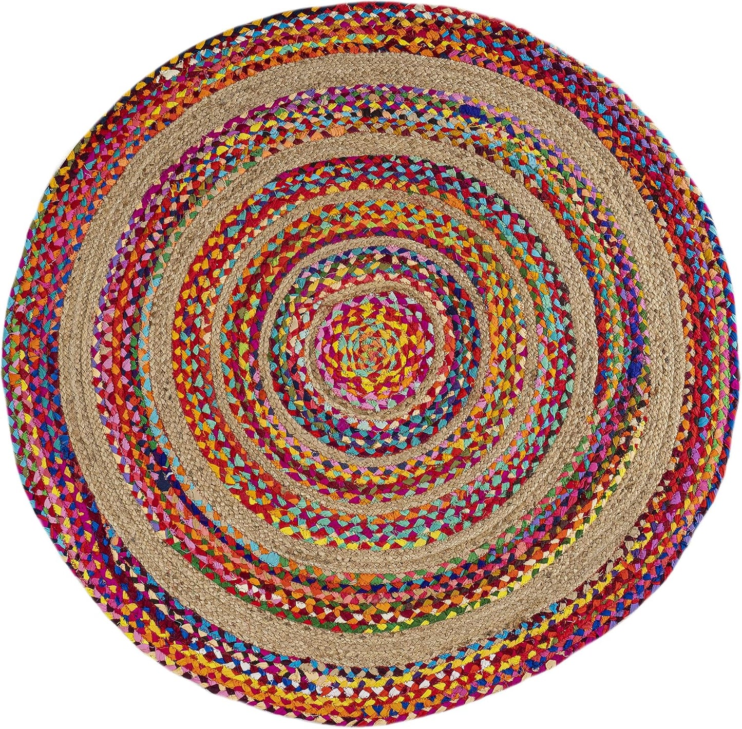 Alfombra trenzada yute redonda 4ft interiores