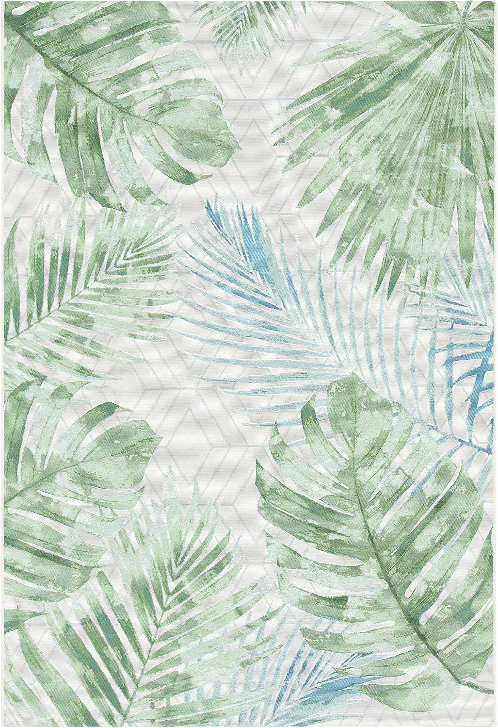 Alfombra lavable exterior 5'3x7'6 verde azulado BAR590X
