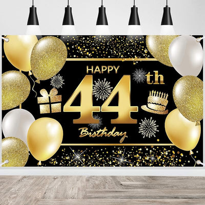 Cartel feliz cumpleaños 44 para telón hombres